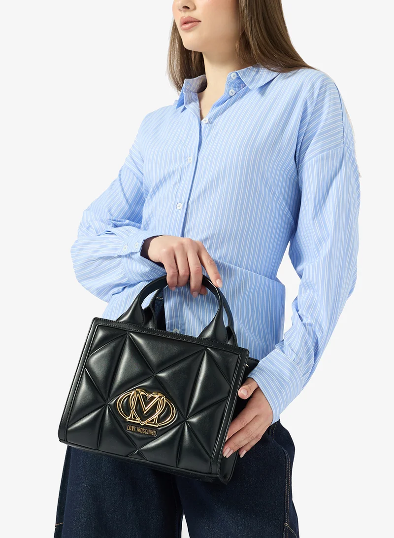 Love Moschino  Embossed Q PU Satchel for Women | Best Price UAE